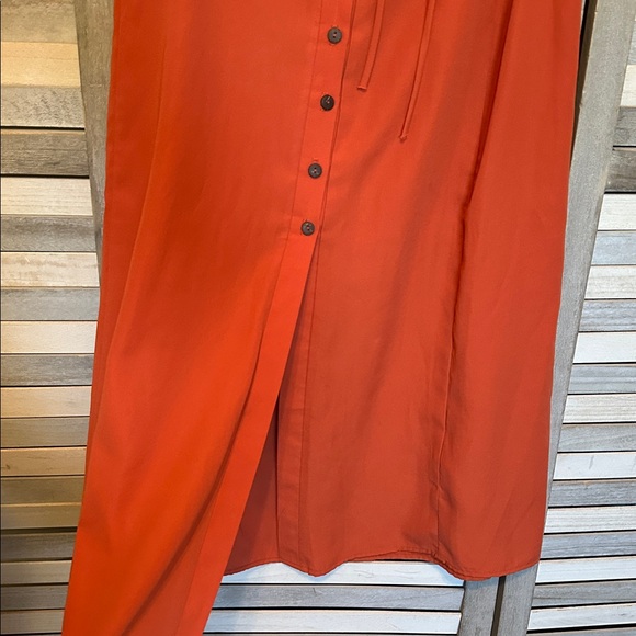 Urban Outfitters Rust Button-Front Midi Skirt - Picture 4 of 4